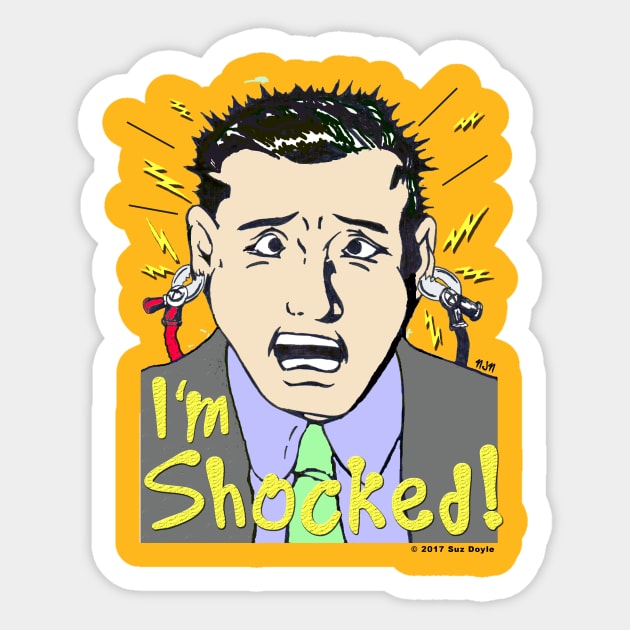 I'm Shocked! Sticker by SuzDoyle